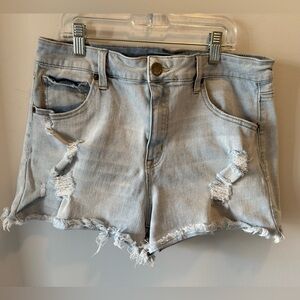 Aeropostale Light Wash Distressed Jean Shorts